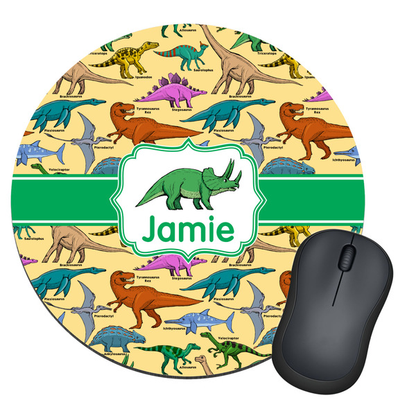 Custom Dinosaurs Round Mouse Pad (Personalized)