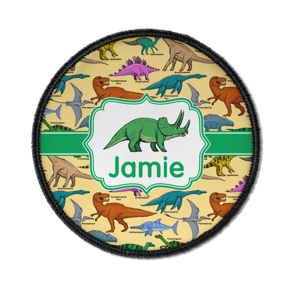 Custom Dinosaurs Iron On Round Patch w/ Name or Text