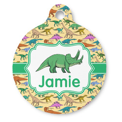Dinosaurs Round Pet ID Tag - Large (Personalized)