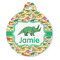Dinosaurs Round Pet ID Tag - Large - Front