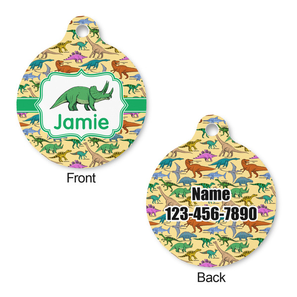 Dinosaurs Round Pet Tag - Front & Back