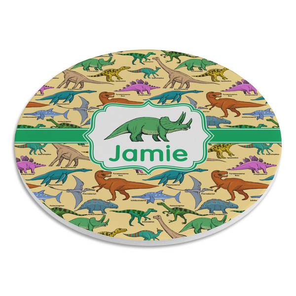 Dinosaurs Round Stone Trivet - Angle View