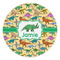 Dinosaurs Round Stone Trivet - Front View