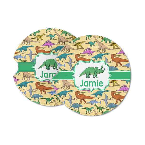 Custom Dinosaurs Sandstone Car Coasters - Set of 2 (Personalized)