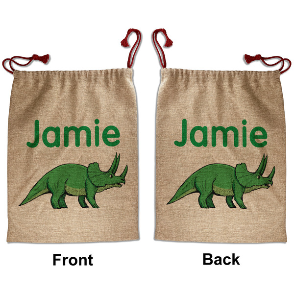 Custom Dinosaurs Santa Sack - Front & Back (Personalized)