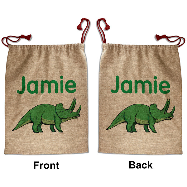 Dinosaurs Santa Bag - Front and Back