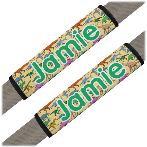 Custom Dinosaurs Seat Belt Covers (Set of 2) (Personalized)