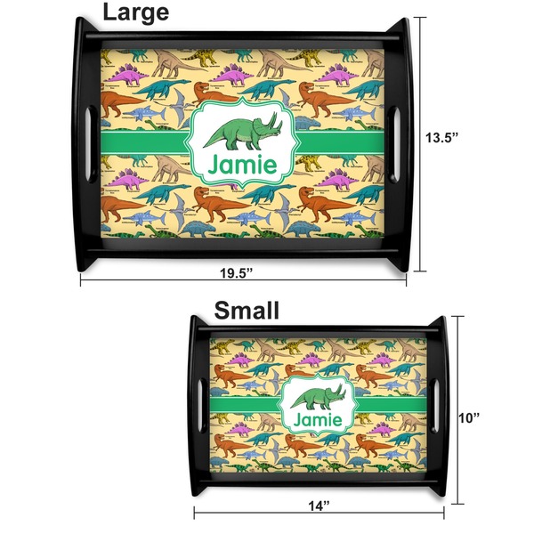 Dinosaurs Serving Tray Black Sizes