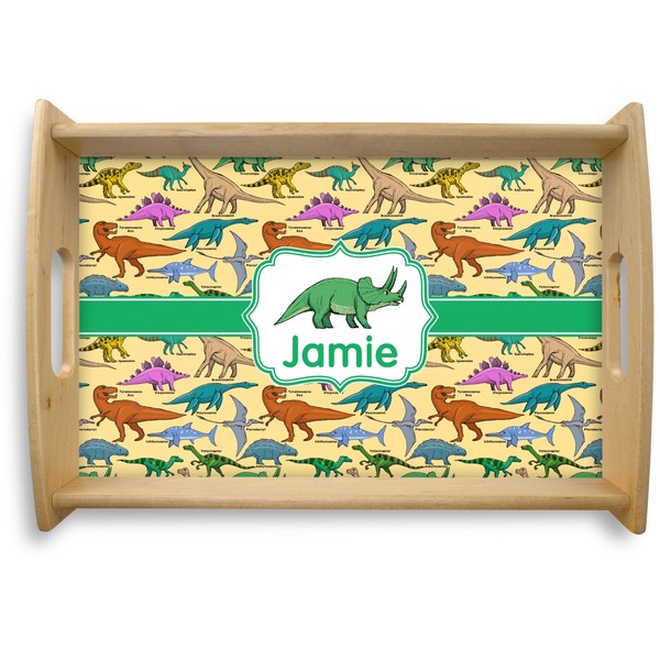 Custom Dinosaurs Natural Wooden Tray - Small (Personalized)