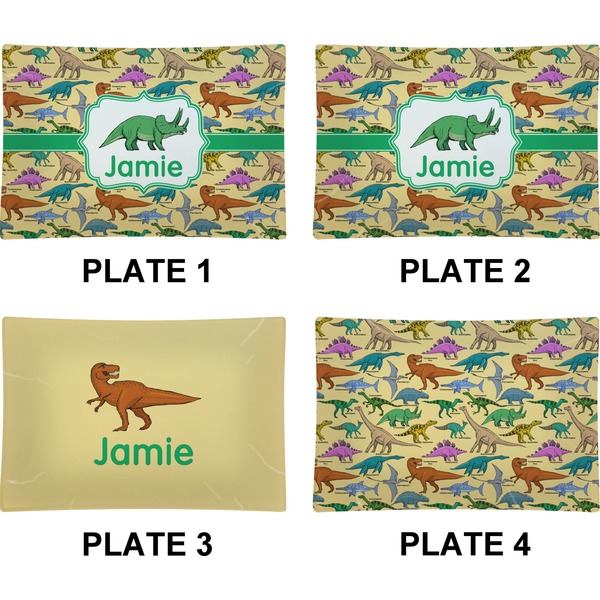 Dinosaurs Set of Rectangular Appetizer / Dessert Plates (Approval)
