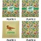 Dinosaurs Set of Square Dinner Plates (Approval)