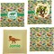 Dinosaurs Set of 4 Glass Square Lunch / Dinner Plate 9.5" (Personalized)