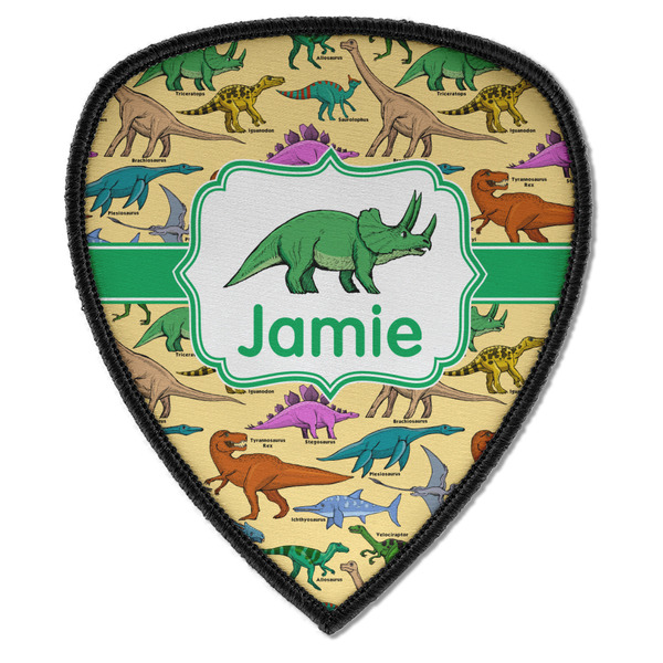 Custom Dinosaurs Iron on Shield Patch A w/ Name or Text