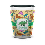 Dinosaurs Ceramic Shot Glass - 1.5 oz - Two Tone - Set of 4 (Personalized)