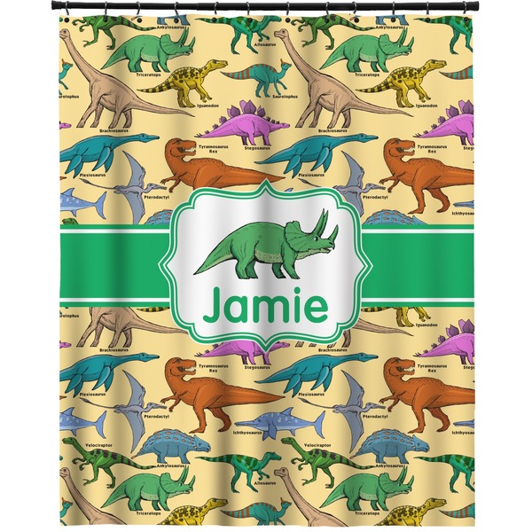 Custom Dinosaurs Extra Long Shower Curtain - 70"x84" (Personalized)