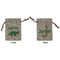 Dinosaurs Small Burlap Gift Bag - Front & Back (Personalized)