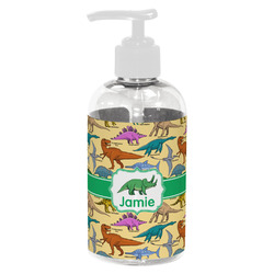 Dinosaurs Plastic Soap / Lotion Dispenser (8 oz - Small - White) (Personalized)