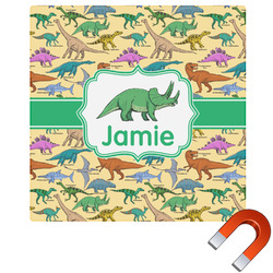 Dinosaurs Square Car Magnet - 6" (Personalized)