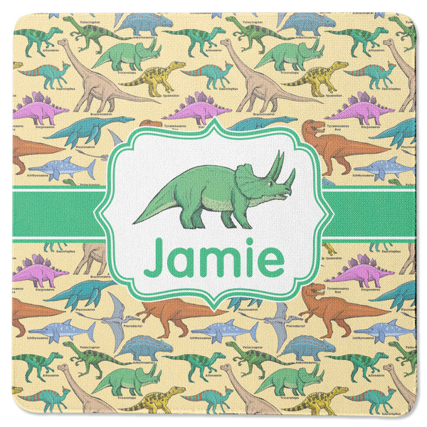 Custom Dinosaurs Square Rubber Backed Coaster (Personalized)