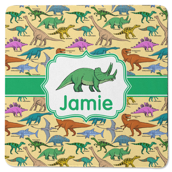Custom Dinosaurs Square Rubber Backed Coaster (Personalized)