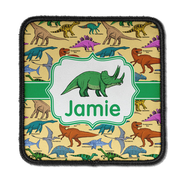 Custom Dinosaurs Iron On Square Patch w/ Name or Text