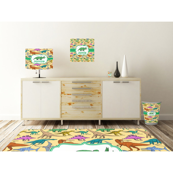 Dinosaurs Square Wall Decal Wooden Desk