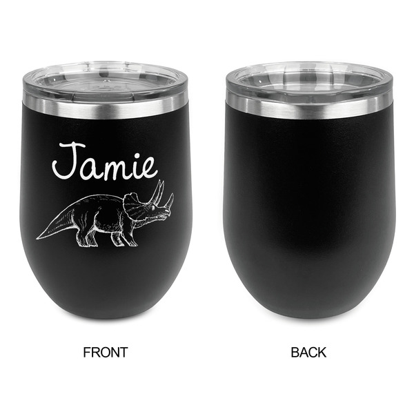 Dinosaurs Stainless Wine Tumblers - Black - Single Sided - Approval