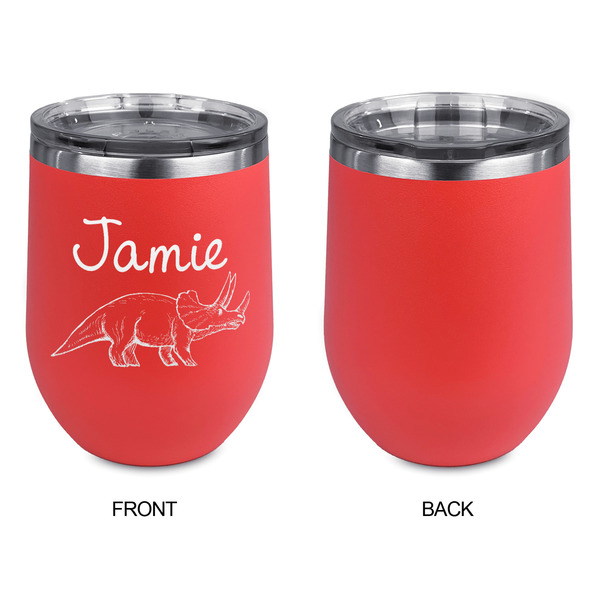 Dinosaurs Stainless Wine Tumblers - Coral - Single Sided - Approval