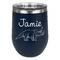 Dinosaurs Stemless Stainless Steel Wine Tumbler - Navy - Double Sided (Personalized)