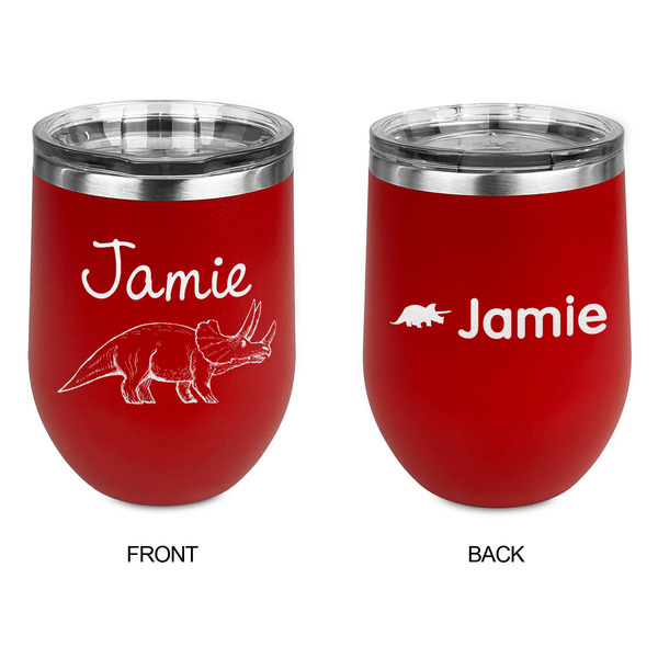 Dinosaurs Stainless Wine Tumblers - Red - Double Sided - Approval