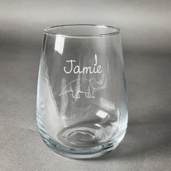 Dinosaurs Stemless Wine Glass - Engraved (Personalized)