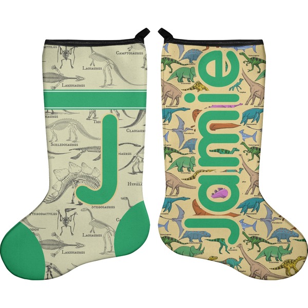 Custom Dinosaurs Holiday Stocking - Double-Sided - Neoprene (Personalized)