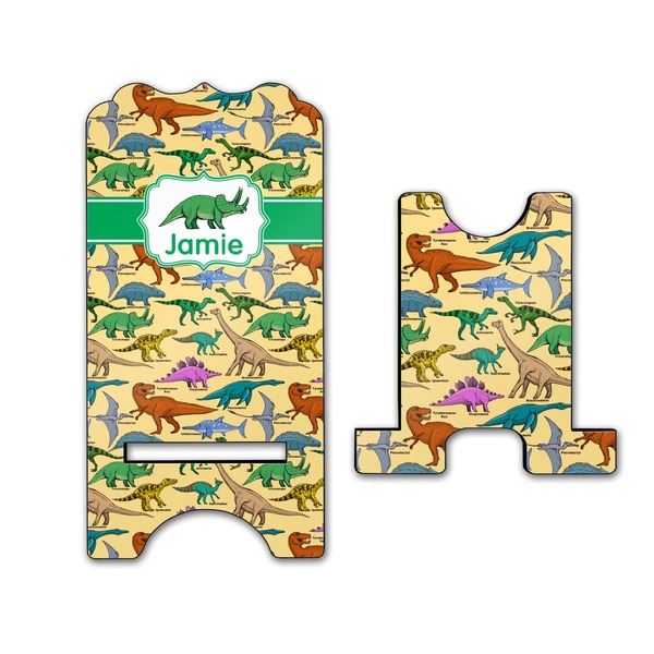 Dinosaurs Stylized Phone Stand - Front & Back - Large