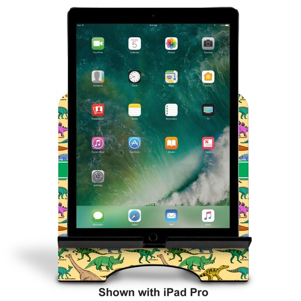 Dinosaurs Stylized Tablet Stand - Front with ipad