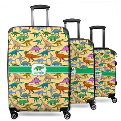 Dinosaurs 3 Piece Luggage Set - 20" Carry On, 24" Medium Checked, 28" Large Checked (Personalized)