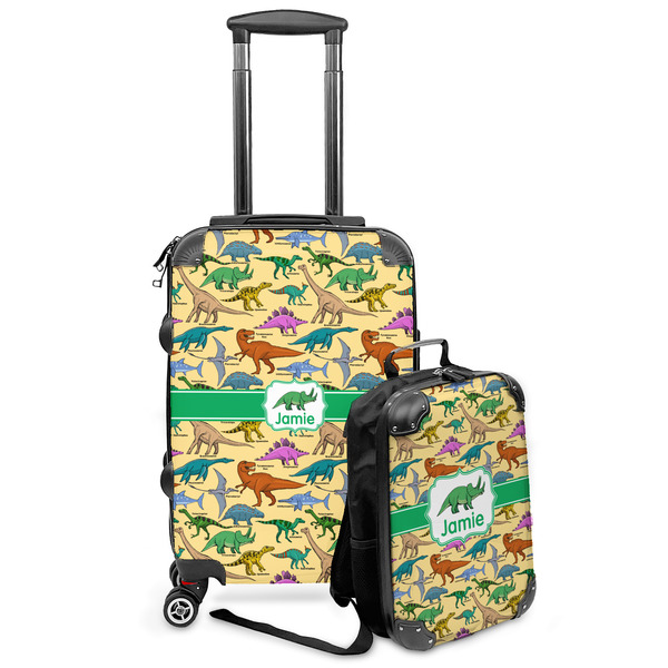 Custom Dinosaurs Kids 2-Piece Luggage Set - Suitcase & Backpack (Personalized)
