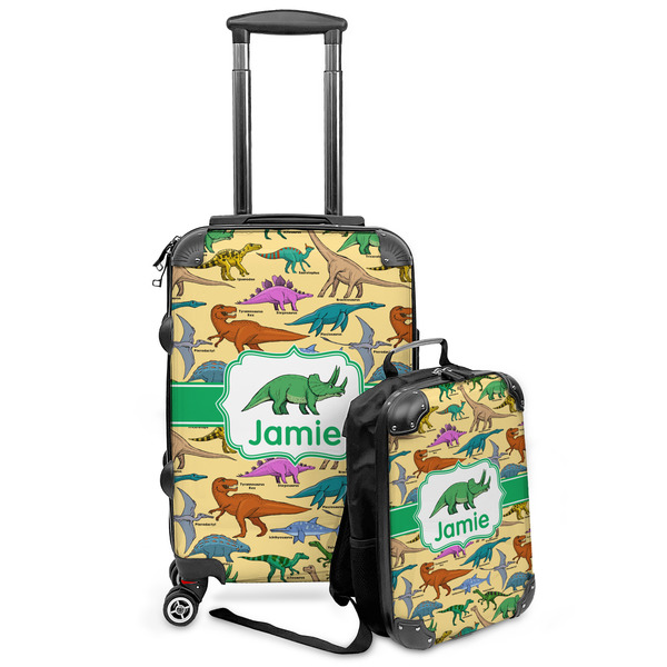 Custom Dinosaurs Kids 2-Piece Luggage Set - Suitcase & Backpack (Personalized)