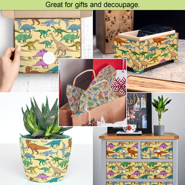 Dinosaurs Tissue Paper - In Use Collage