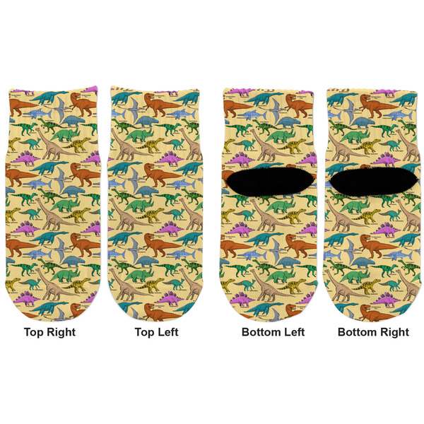 Dinosaurs Toddler Ankle Socks - Double Pair - Front and Back - Apvl