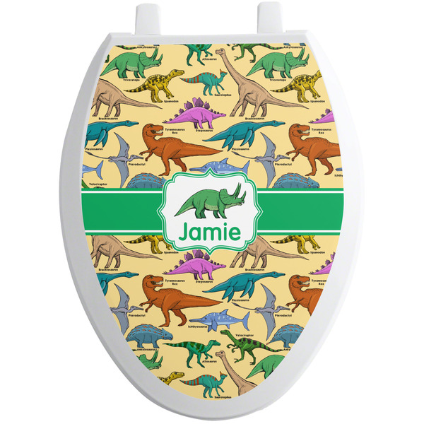 Custom Dinosaurs Toilet Seat Decal - Elongated (Personalized)