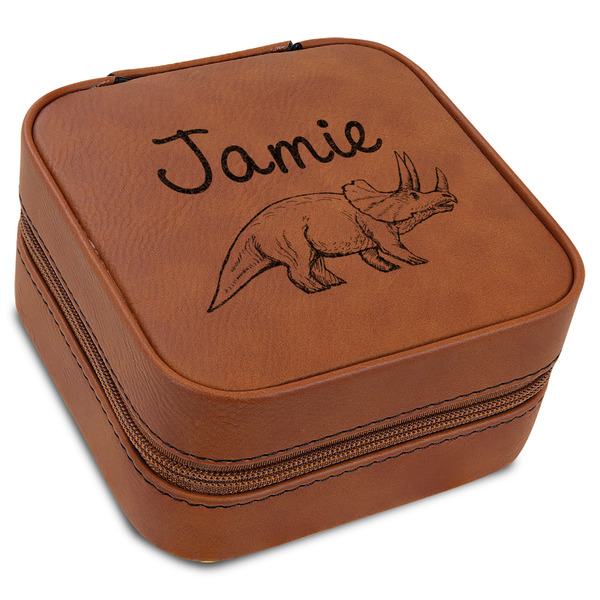 Custom Dinosaurs Travel Jewelry Box - Leather (Personalized)