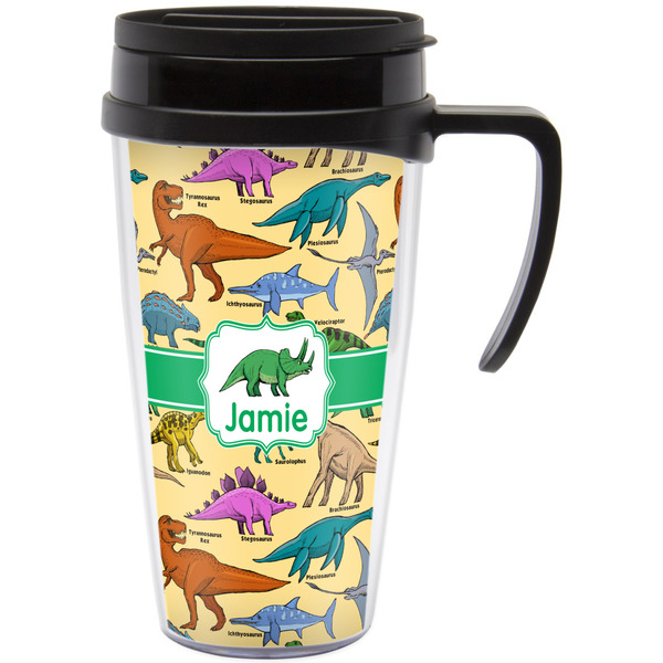 Custom Dinosaurs Acrylic Travel Mug with Handle (Personalized)