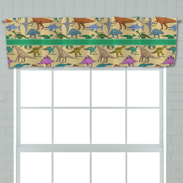 Dinosaurs Valance - Closeup on window