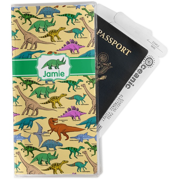 Custom Dinosaurs Travel Document Holder
