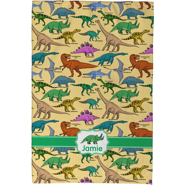 Dinosaurs Waffle Weave Towel - Full Color Print - Approval Image