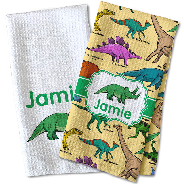 Dinosaurs Waffle Weave Towels - Two Print Styles