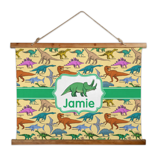 Custom Dinosaurs Wall Hanging Tapestry - Wide (Personalized)