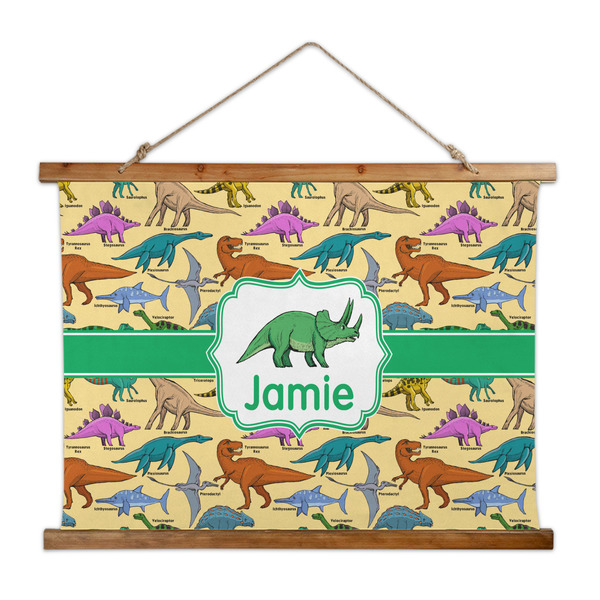 Custom Dinosaurs Wall Hanging Tapestry - Wide (Personalized)