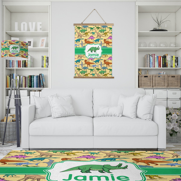 Dinosaurs Wall Hanging Tapestry - Portrait - IN CONTEXT