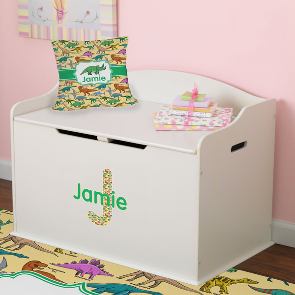 Dinosaurs Wall Name & Initial Small on Toy Chest